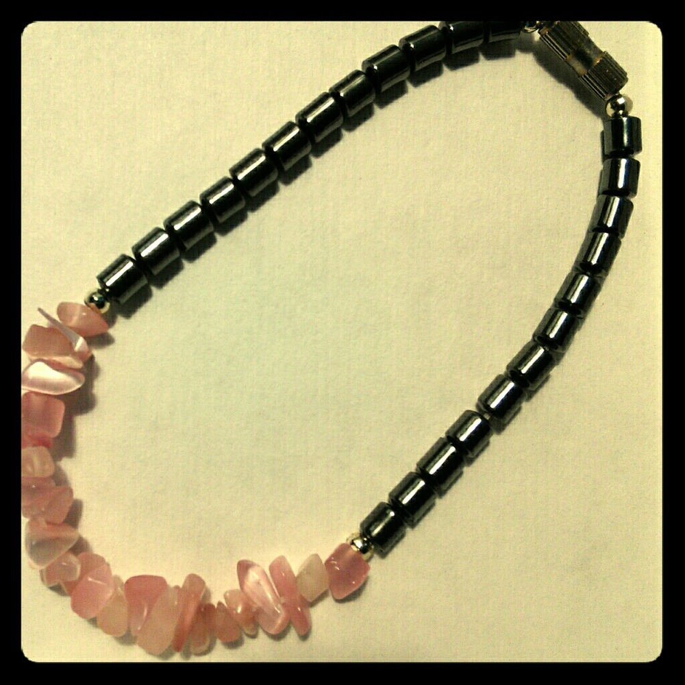 Summer Sale 🍍Hawaiian hematite and pink stone bracelet